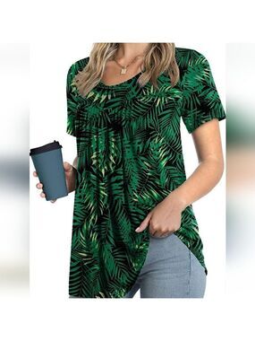 LONGYUAN Women Casual Tops Short Sleeve Tunic Hide Belly Shirts Elastic …